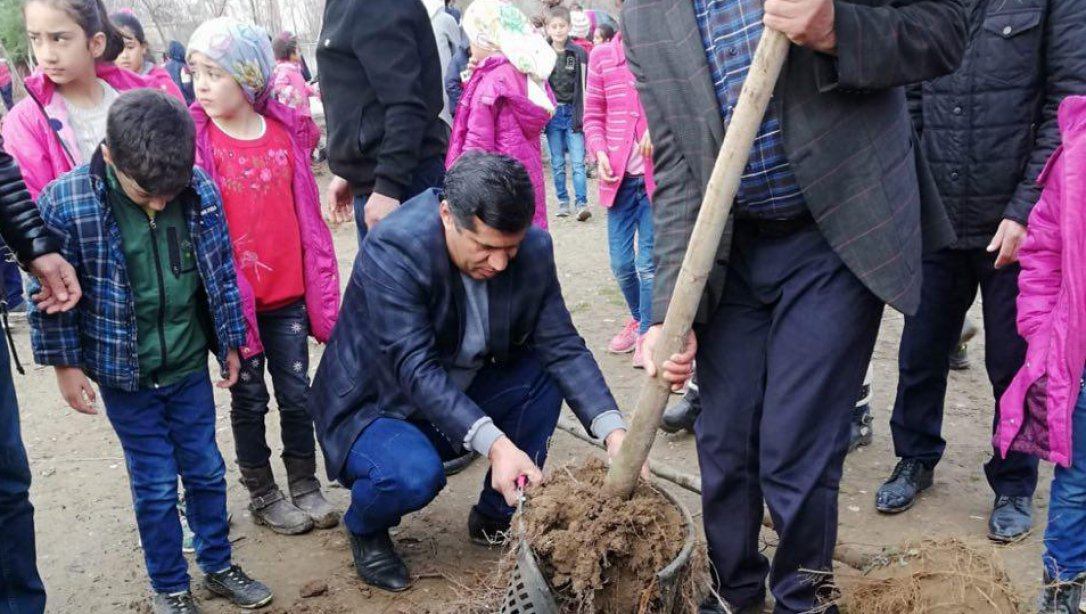 Tepe Dicle İlkokulundan Her Öğrenciye Bir Ağaç Projesi